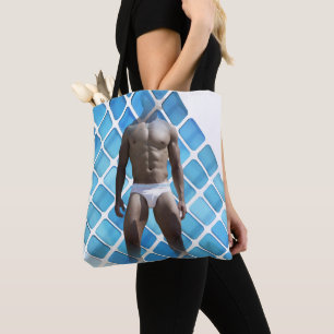 Bolsa Tote Cueca do Homem de SlipperyJoe, abdominais masculin