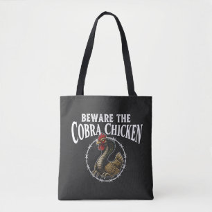 Bolsa Tote Cuidado com o Frango Cobra Meme Desi Sarcástico En