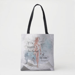 Bolsa Tote "Cuidado com o meu jeito" Moderna Watercolor Femin