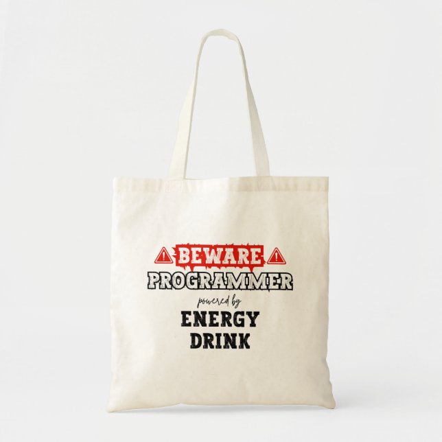 Bolsa Tote Cuidado: Programador Alimentado Pelo Consumo De En (Frente)