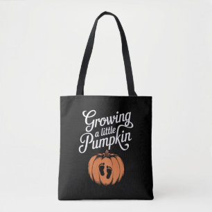 Bolsa Tote Cultivando um Pequeno Abóbora Outono Gravidez
