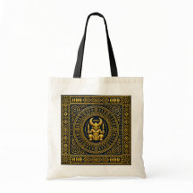 Bolsa Tote Cultural de Luxo Igbo Ikenga Índigo e D