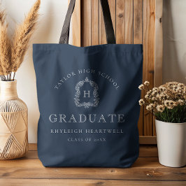 Bolsa Tote Cume Monograma Azul Marinho Branco Graduação