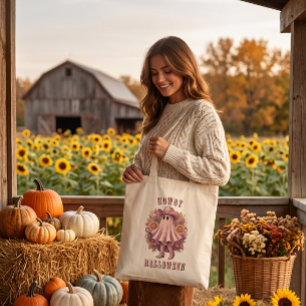 Bolsa Tote Cumprimentos de Halloween Western Cowboy Fantasma&