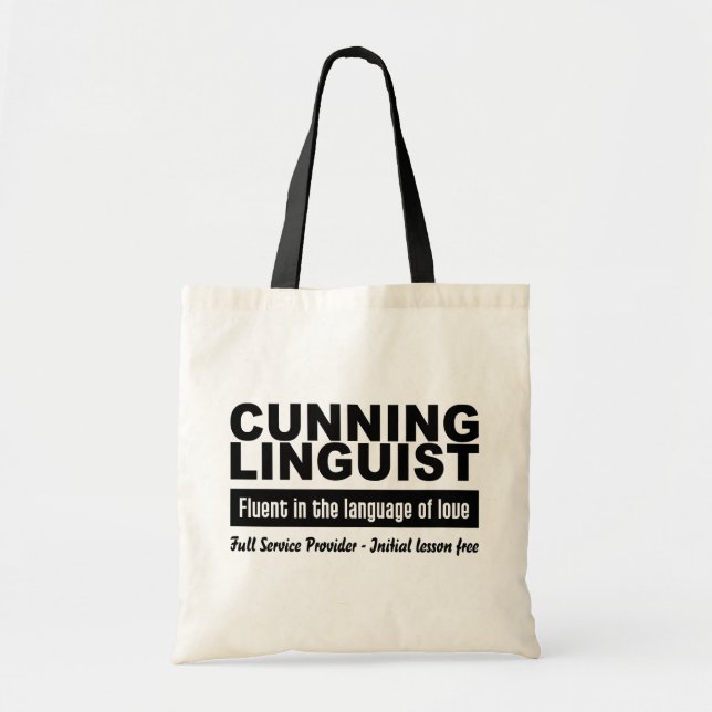 Bolsa Tote Cunhagem Linguista - escolha estilo e cor (Frente)