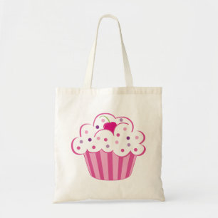 Bolsa Tote Cupcake cor-de-rosa