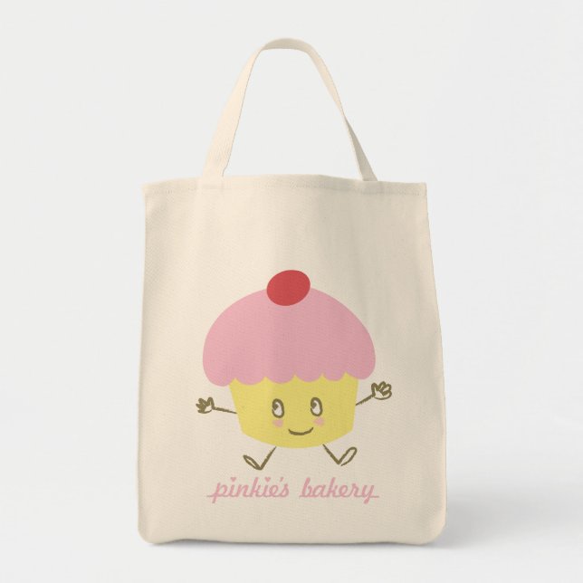 Bolsa Tote Cupcake da padaria do Pinkie (Frente)