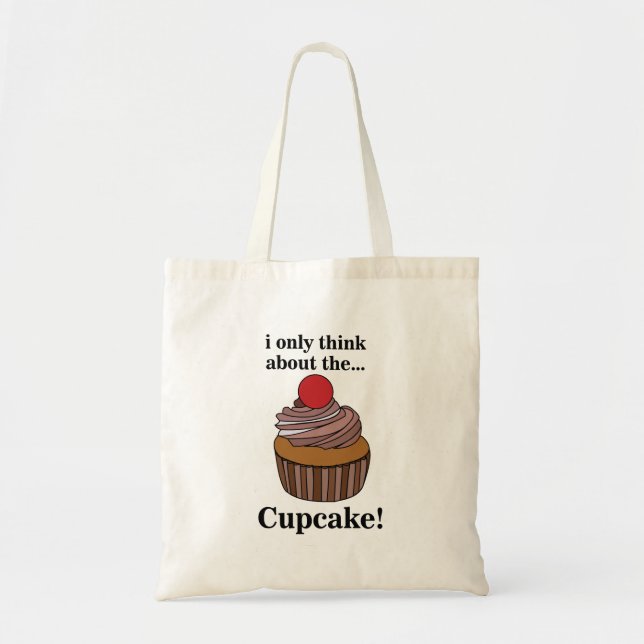 Bolsa Tote Cupcake Eu Só Penso No Cupcake (Frente)