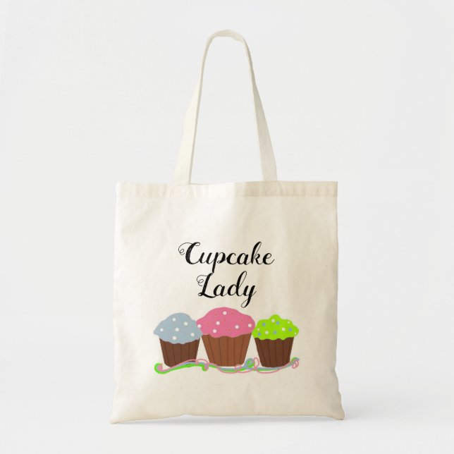 Bolsa Tote Cupcake Lady Baking Cupcakes (Frente)