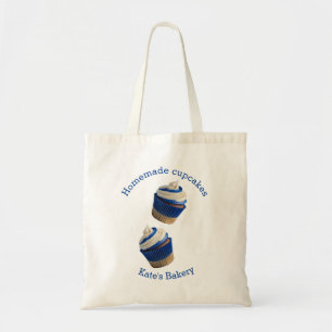 Bolsa Tote Cupcakes caseiros Brancos Azuis Banho