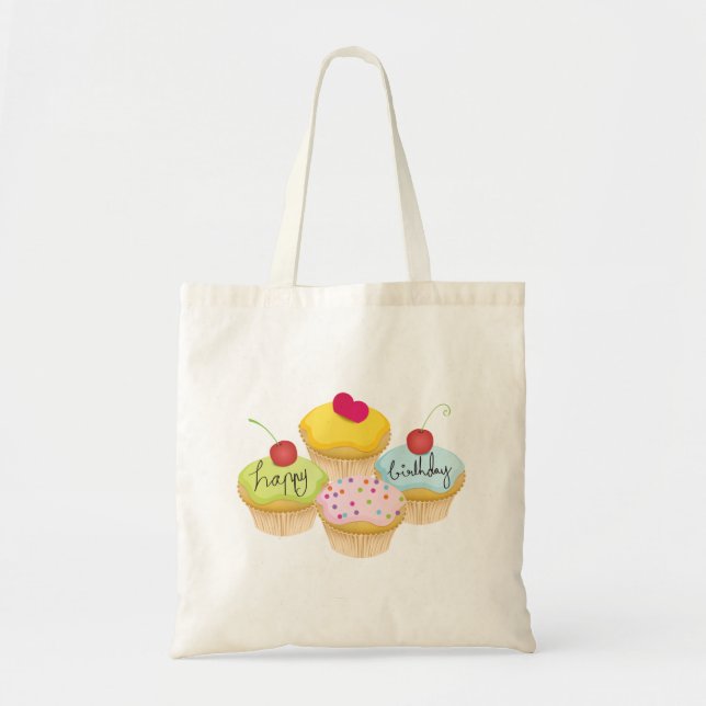 Bolsa Tote Cupcakes de aniversário (Frente)