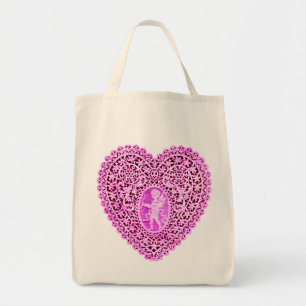 BOLSA TOTE CUPID LACE HEARK PINK VIOLET