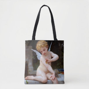 Bolsa Tote Cupido com borboleta, Bouguereau