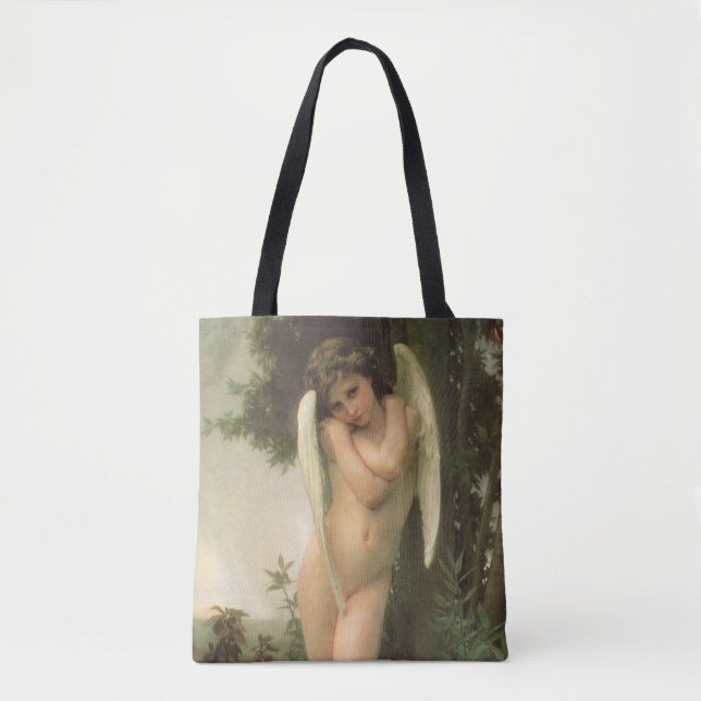 Bolsa Tote Cupido (Cupidon) Angel Portrait de Bouguereau (Frente)