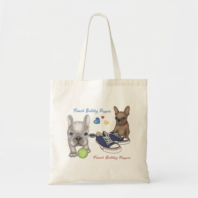 Bolsa Tote Cuppies de Buldogue Francês (Frente)