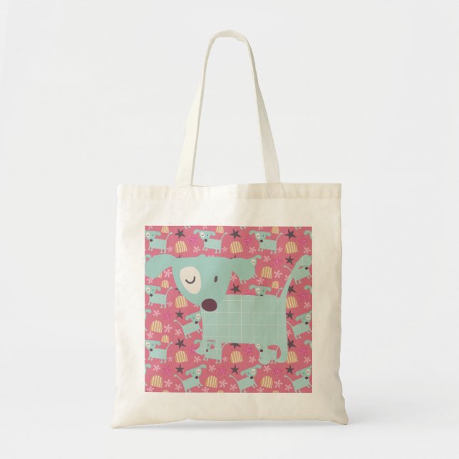 Bolsa Tote Cuppies, estrelas e flores (Frente)