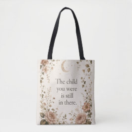 Bolsa Tote Cura do Filho Interior Citação Floral Vintage