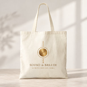 Bolsa Tote Cura Sonora Minimalista em Ouro & Respiração