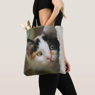 Bolsa Tote Curioso Gato Curioso Olhos de Prega - no Comprador