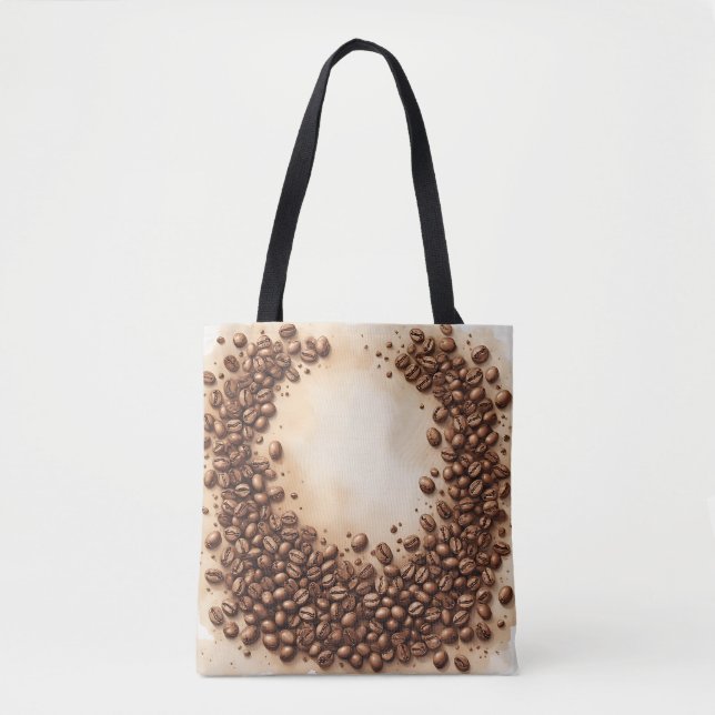 Bolsa Tote Curva de Grãos de Café (Frente)