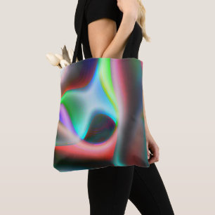 Bolsa Tote Curvas coloridas com estilo fofo e turvo