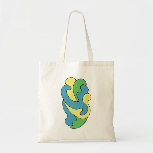 Bolsa Tote Curvas de Embrasão (Amarelo, Azul, Verde) (Frente)
