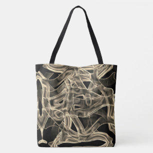Bolsa Tote Curvas em forma de fita, caquis ou linhas beges em