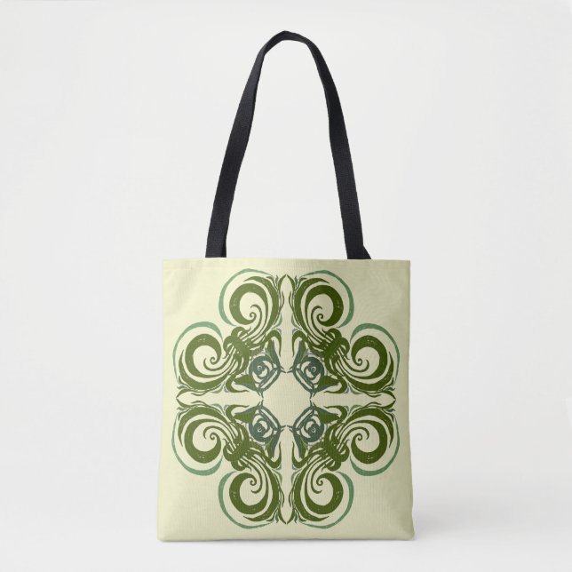 Bolsa Tote Curvy Green Retro (Frente)