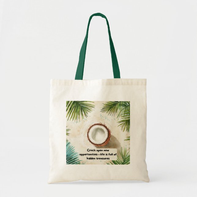 Bolsa Tote Cushion de Impressão de coco divertido e motivacio (Frente)