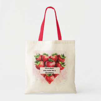 Bolsa Tote Cushion de Impressão de morango divertida e motiva