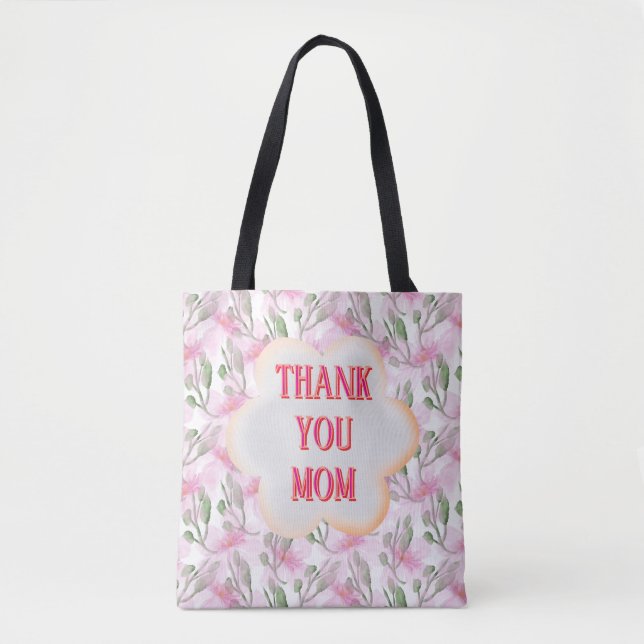 Bolsa Tote Custom and Personalized watercolor floral pattern  (Frente)