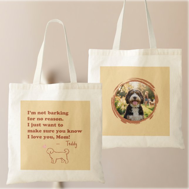 Bolsa Tote Custom Bernedoodle Mom Tote Bag with Pet Photo (Criador carregado)