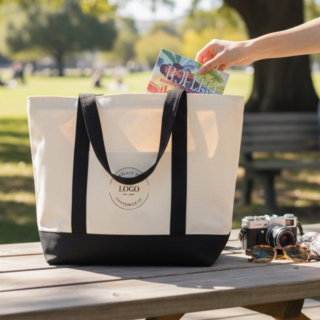 Bolsa Tote Custom Business Logo only Simple  (Logo only tote bag. customizable template.)