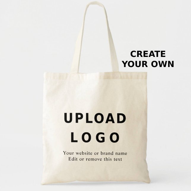Bolsa Tote Custom Business Logo & Text – Editable Template (Criador carregado)