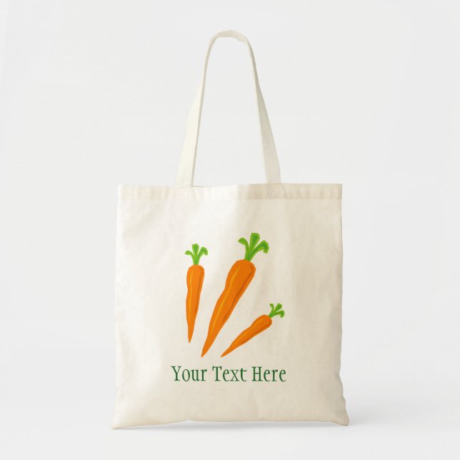 Bolsa Tote Custom carrot vegetable grocery shopping tote bag (Frente)