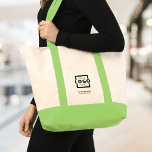 Bolsa Tote Custom Company Logo Branded Promotional Green<br><div class="desc">Easily personalize this trendy tote bag with your own business logo and promotional information. Custom branded tote bags are great as corporate gifts for employees,  customers,  and clients. They can also be used to promote your business brand at exhibitions,  conferences or as trade show giveaways. No minimum order quantity.</div>