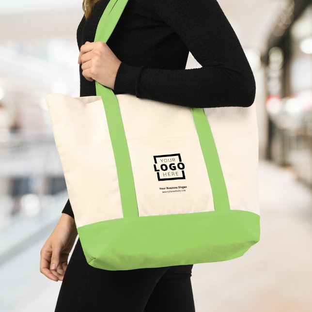 Bolsa Tote Custom Company Logo Branded Promotional Green (Criador carregado)