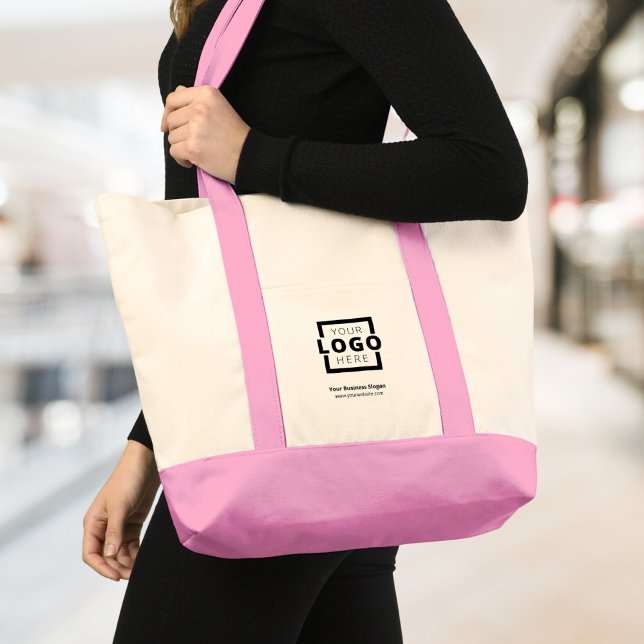 Bolsa Tote Custom Company Logo Branded Promotional Pink (Criador carregado)