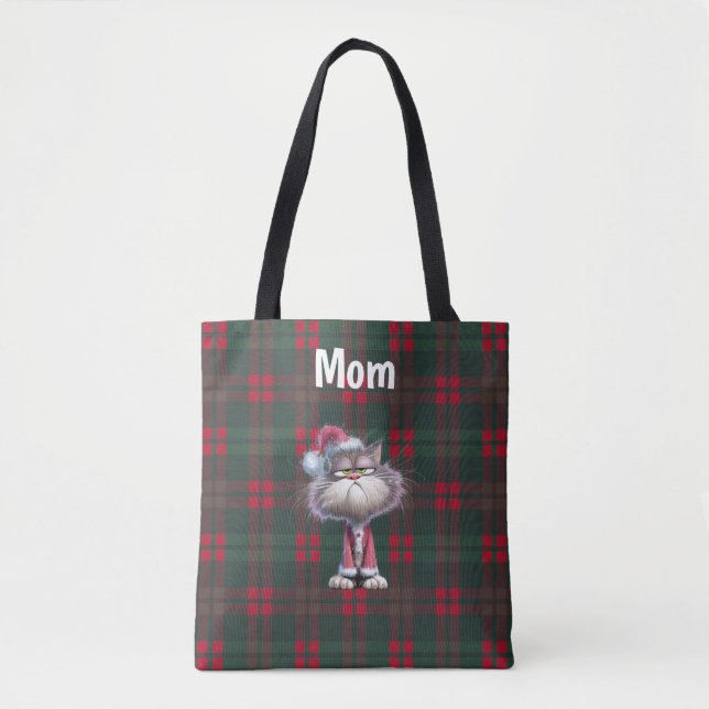 Bolsa Tote Custom cute santa cat Christmas  (Frente)