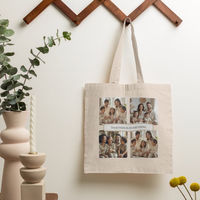 Bolsa Tote Custom Family Photo – Together Is Everything (Criador carregado)