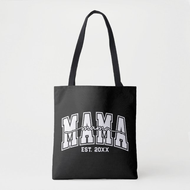 Bolsa Tote Custom Mama Est. Year Personalized Mom Established (Frente)
