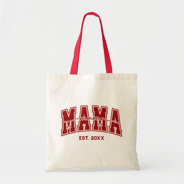 Bolsa Tote Custom Mama Est. Year Personalized Mom Established (Frente)