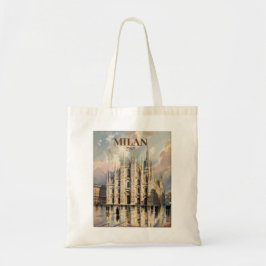 Bolsa Tote Custom Milan Duomo di Milano Vintage Watercolor