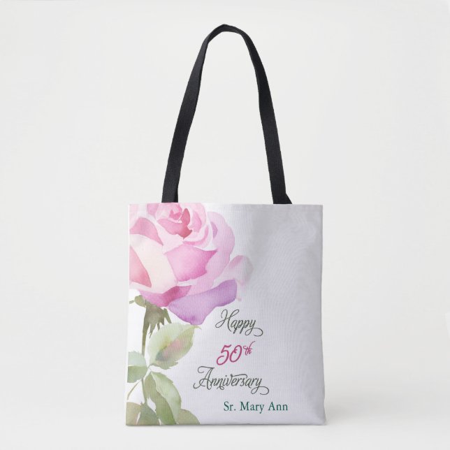 Bolsa Tote Custom Name 50th Anniversary Catholic Jubilee Nun (Frente)