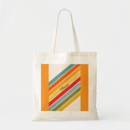 Bolsa Tote Custom Name Diagonal Color Lines Tote Bag