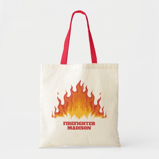 Bolsa Tote Custom name/text FIRE tote bags (Frente)