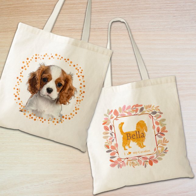Bolsa Tote Custom pastel orange cavalier tote bag Photo (Criador carregado)