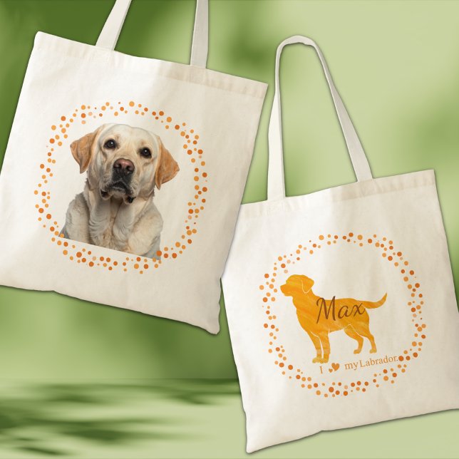 Bolsa Tote Custom pastel orange Labrador Retriever tote bag (Criador carregado)