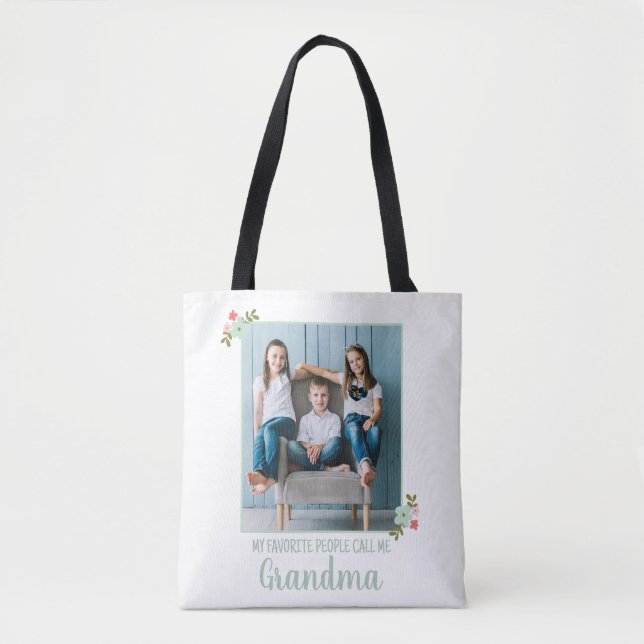 Bolsa Tote Custom Photo Grandma (Frente)
