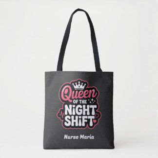 Bolsa Tote Custom Queen of the Night Shift Pink Nurse Crown